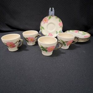 Franciscan Desert Rose Demitasse Cappuccino Cups and Saucers